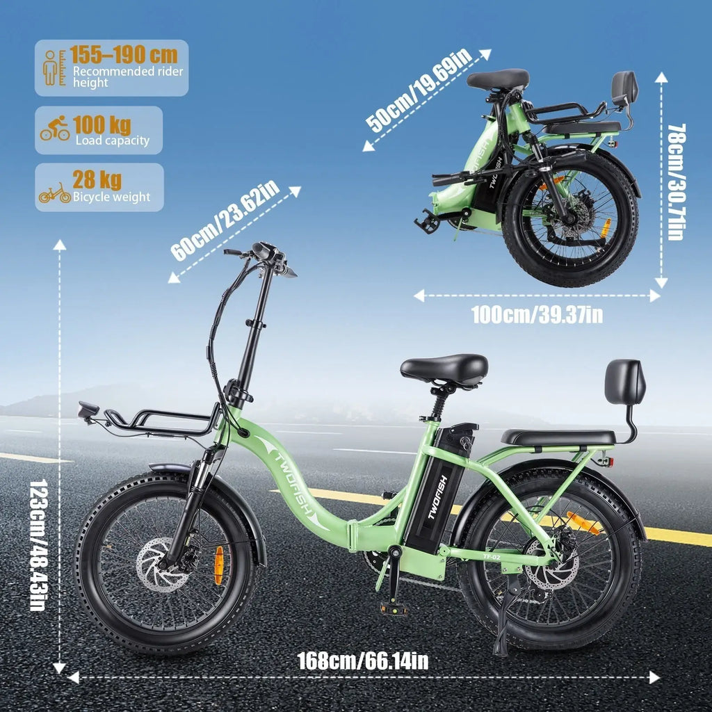 TWOFISH TF2 Electric Bike 20" Folding Electric Bikes